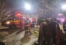 Accident la Călugăreni: o mașină s-a răsturnat